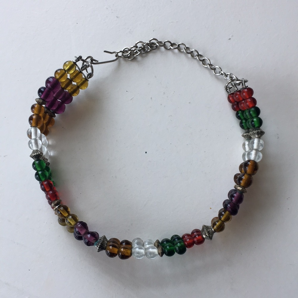 Adjustable Triple Layer Multi-Color Beaded Choker - image 3
